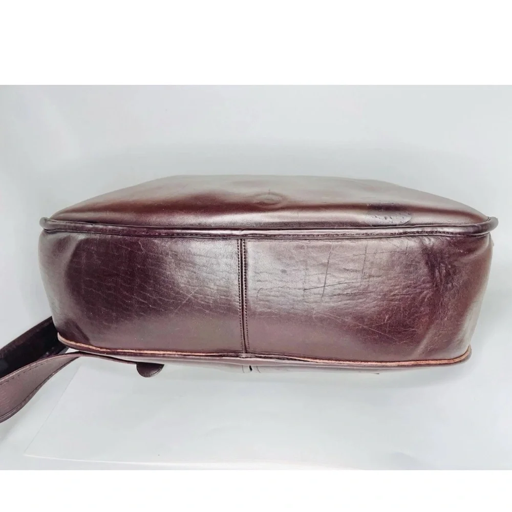 Vintage Coach Carrier NYC Bag Purse USA Burgundy leather 80s Musette Crossbody - Picture 13 of 15